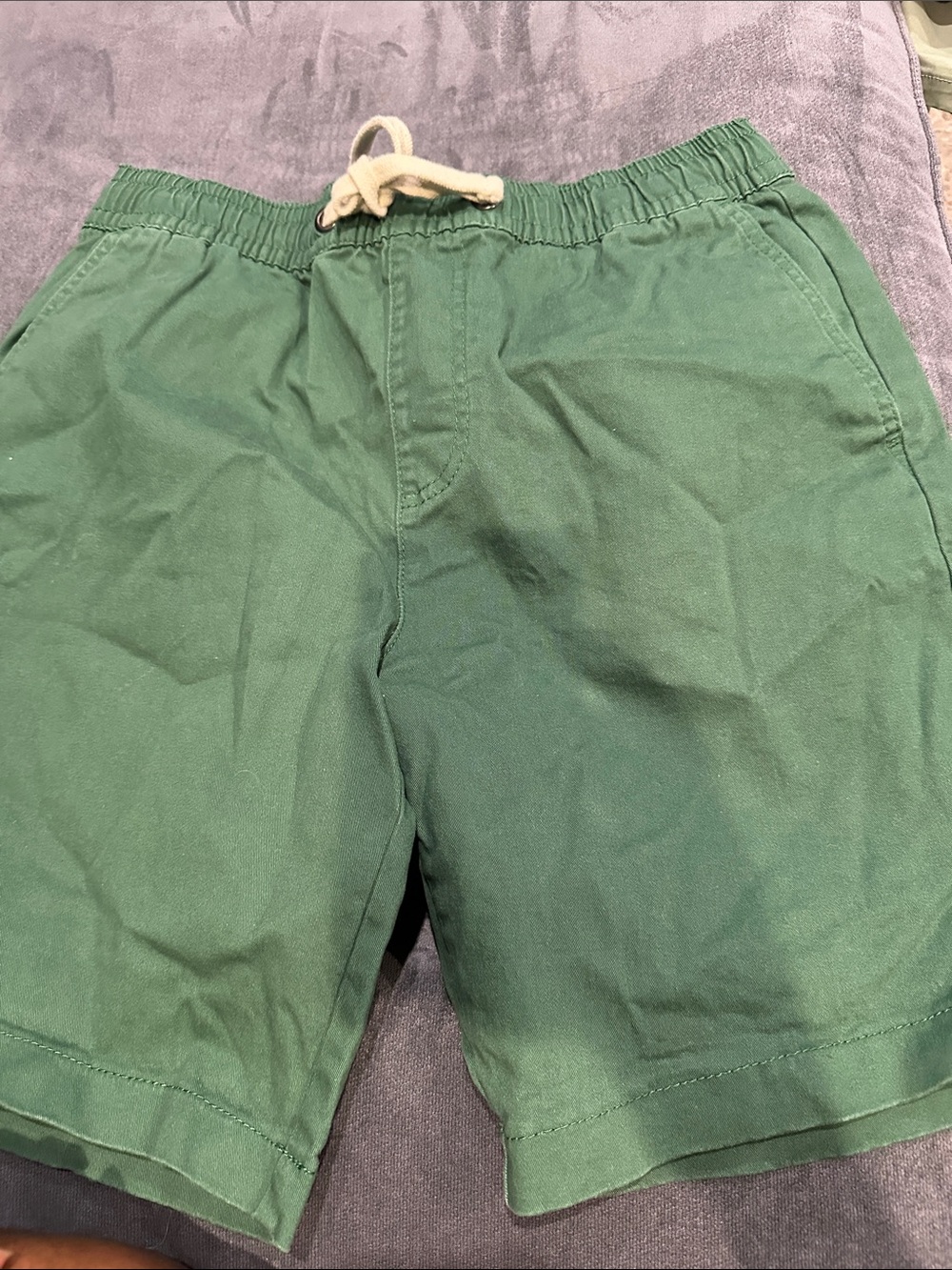 Denim&Co Green Drawstring Cotton Athletic Shorts